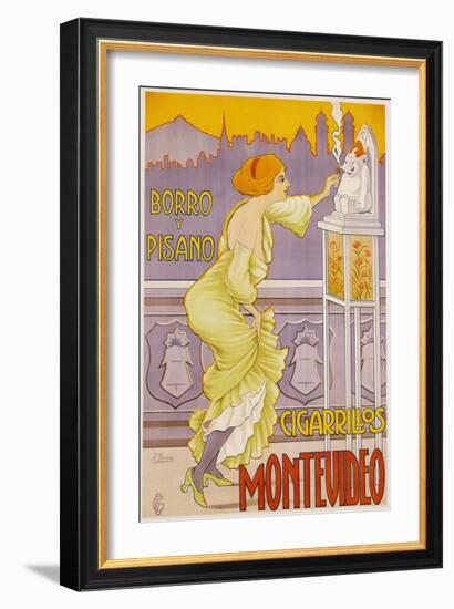 Montevideo Cigarrillos Poster-J. Borro-Framed Giclee Print