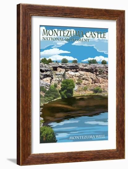 Montezuma Castle, Arizona - - Montezuma Well-Lantern Press-Framed Art Print