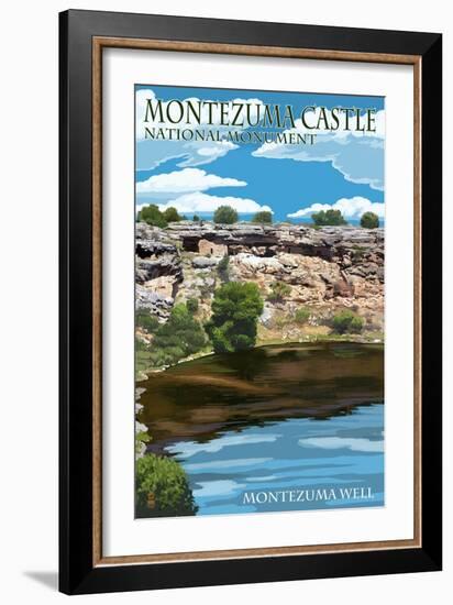 Montezuma Castle, Arizona - - Montezuma Well-Lantern Press-Framed Art Print