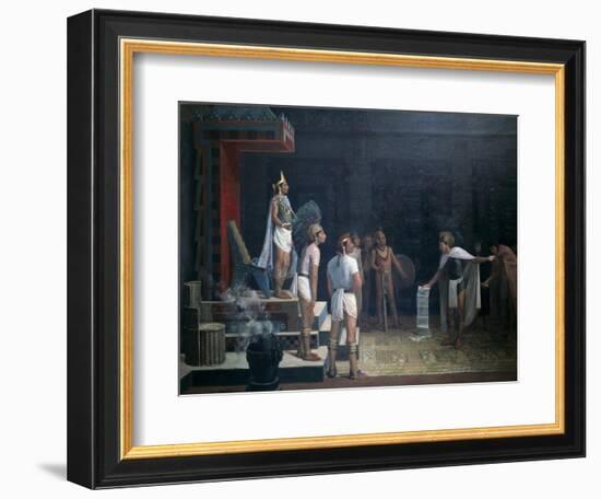 Montezuma Receives the Messengers-Adrian Unzueta-Framed Art Print