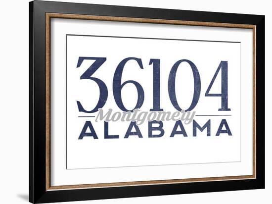 Montgomery, Alabama - 36104 Zip Code (Blue)-Lantern Press-Framed Art Print