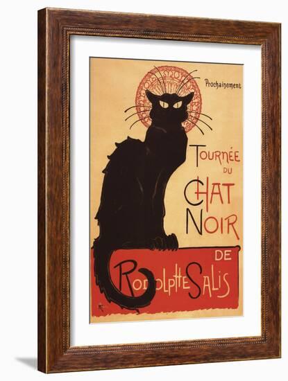 Montmarte, France - Chat Noir Cabaret Troupe Black Cat Promo Poster-Lantern Press-Framed Art Print