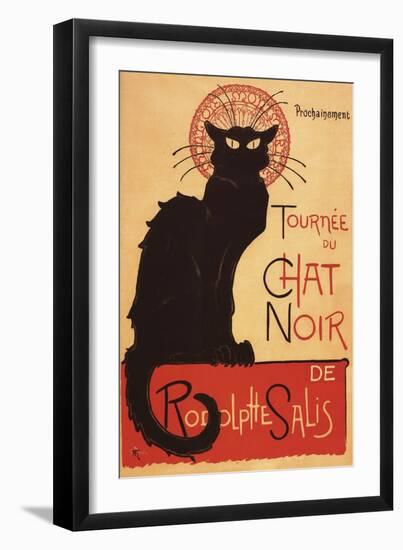 Montmarte, France - Chat Noir Cabaret Troupe Black Cat Promo Poster-Lantern Press-Framed Art Print