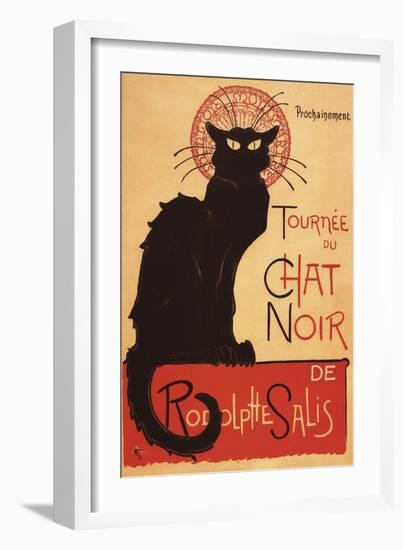 Montmarte, France - Chat Noir Cabaret Troupe Black Cat Promo Poster-Lantern Press-Framed Art Print