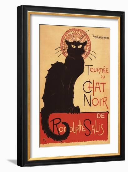 Montmarte, France - Chat Noir Cabaret Troupe Black Cat Promo Poster-Lantern Press-Framed Art Print