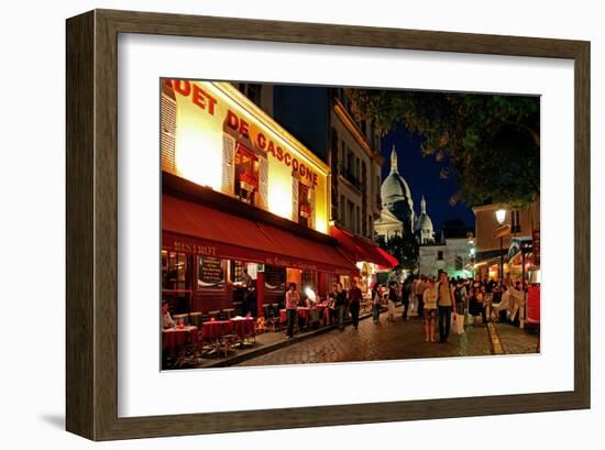 Montmartre and the Basilica of the Sacre Coeur at night, Paris, Ile de France, France-null-Framed Art Print