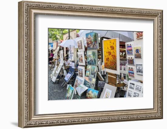 Montmartre, art market, Paris, France-Jim Engelbrecht-Framed Photographic Print