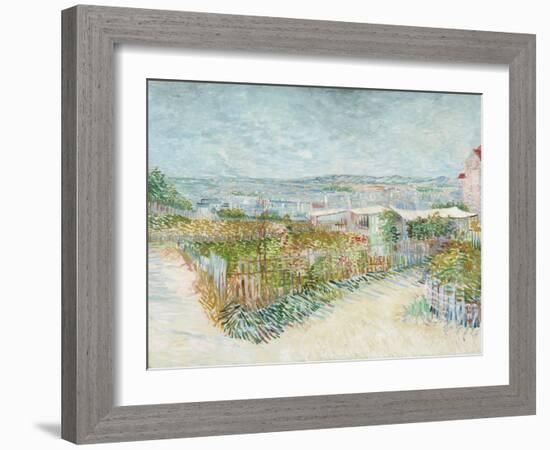 Montmartre: Behind the Moulin De La Galette-Vincent van Gogh-Framed Giclee Print