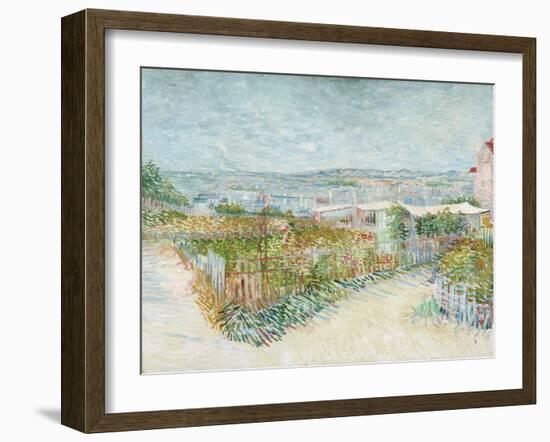 Montmartre: Behind the Moulin De La Galette-Vincent van Gogh-Framed Giclee Print