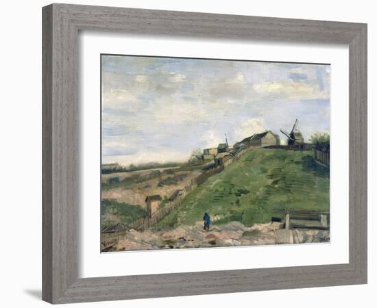 Montmartre Hill with Stone Quarry-Vincent van Gogh-Framed Giclee Print