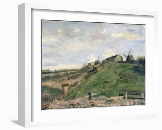 Montmartre Hill with Stone Quarry-Vincent van Gogh-Framed Giclee Print