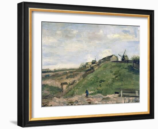 Montmartre Hill with Stone Quarry-Vincent van Gogh-Framed Giclee Print