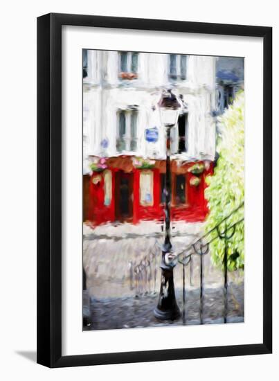 Montmartre Street - In the Style of Oil Painting-Philippe Hugonnard-Framed Giclee Print