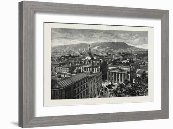 Montreal, from the Towers of Notre Dame, Overlooking the Place D'Armes, Canada, Nineteenth Century-null-Framed Giclee Print