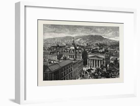 Montreal, from the Towers of Notre Dame, Overlooking the Place D'Armes, Canada, Nineteenth Century-null-Framed Giclee Print