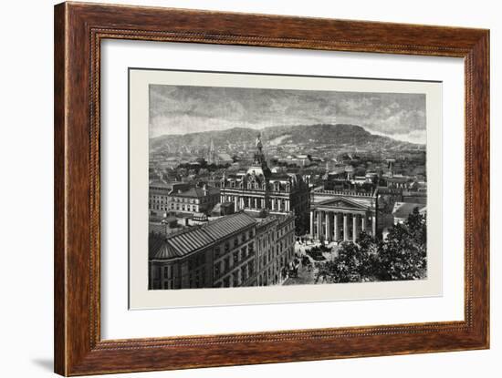 Montreal, from the Towers of Notre Dame, Overlooking the Place D'Armes, Canada, Nineteenth Century-null-Framed Giclee Print