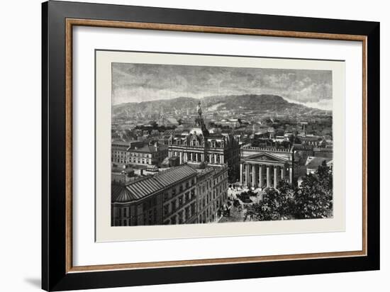 Montreal, from the Towers of Notre Dame, Overlooking the Place D'Armes, Canada, Nineteenth Century-null-Framed Giclee Print