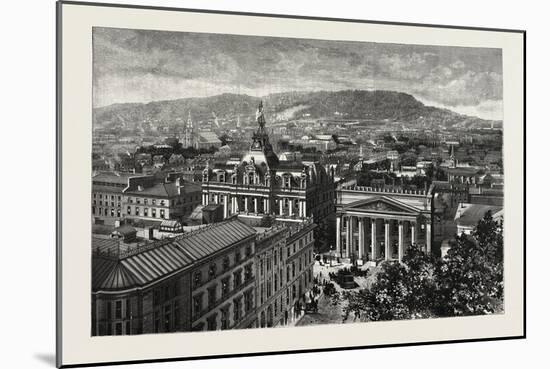 Montreal, from the Towers of Notre Dame, Overlooking the Place D'Armes, Canada, Nineteenth Century-null-Mounted Giclee Print