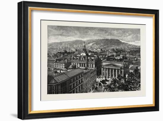 Montreal, from the Towers of Notre Dame, Overlooking the Place D'Armes, Canada, Nineteenth Century-null-Framed Giclee Print