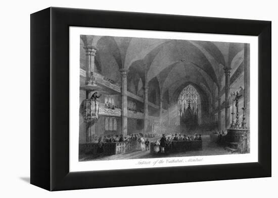 Montreal, Quebec, Canada, Interior View of the Cathedral, Church Scene-Lantern Press-Framed Stretched Canvas