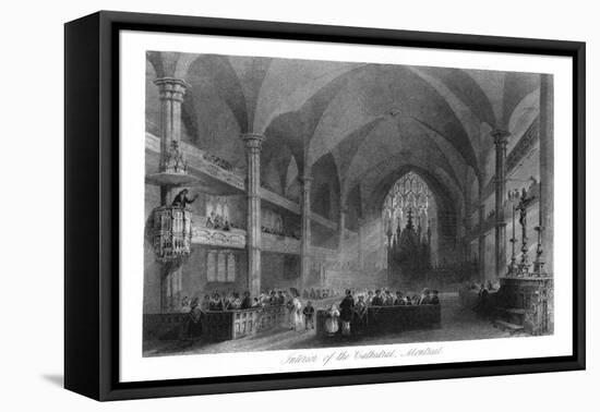 Montreal, Quebec, Canada, Interior View of the Cathedral, Church Scene-Lantern Press-Framed Stretched Canvas