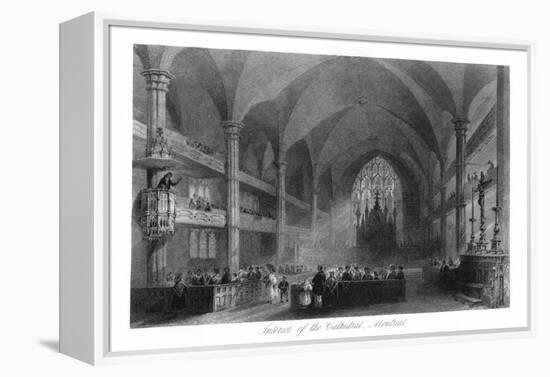 Montreal, Quebec, Canada, Interior View of the Cathedral, Church Scene-Lantern Press-Framed Stretched Canvas