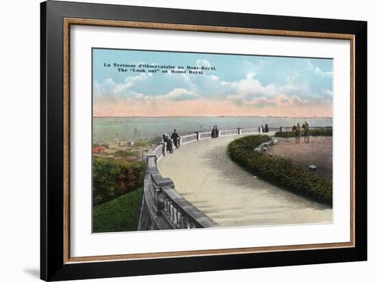 Montreal, Quebec - Mount Royal Look-Out Terrace Scene-Lantern Press-Framed Art Print