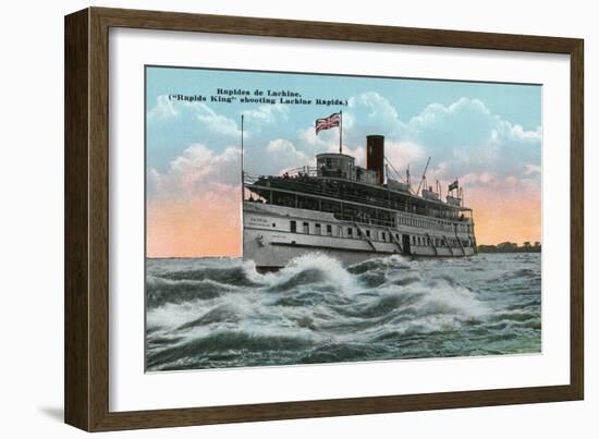 Montreal, Quebec - Rapids King Ship Shooting the Lachine Rapids-Lantern Press-Framed Art Print