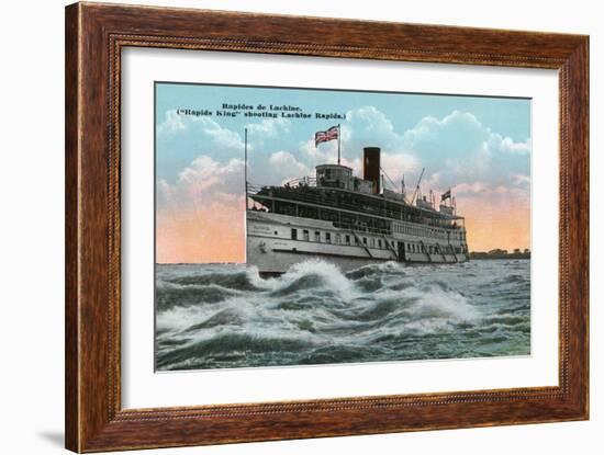 Montreal, Quebec - Rapids King Ship Shooting the Lachine Rapids-Lantern Press-Framed Art Print