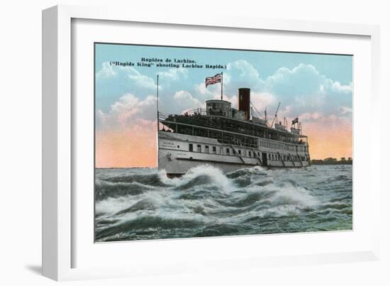 Montreal, Quebec - Rapids King Ship Shooting the Lachine Rapids-Lantern Press-Framed Art Print