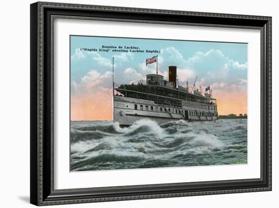 Montreal, Quebec - Rapids King Ship Shooting the Lachine Rapids-Lantern Press-Framed Art Print