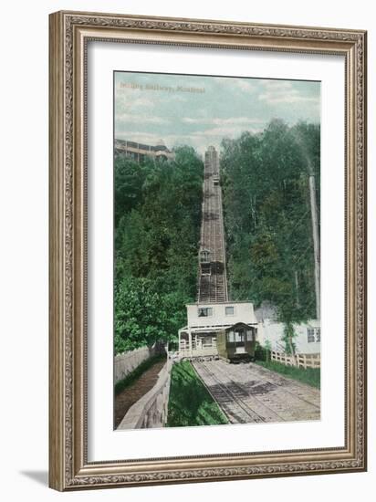 Montreal, Quebec - View of Mount Royal Rail Incline-Lantern Press-Framed Art Print