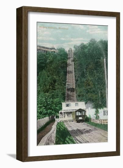 Montreal, Quebec - View of Mount Royal Rail Incline-Lantern Press-Framed Art Print