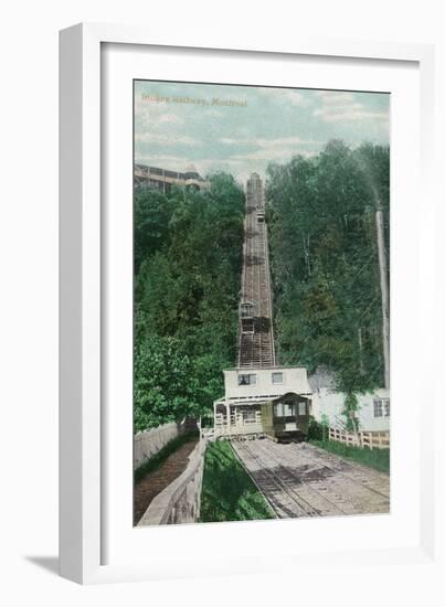 Montreal, Quebec - View of Mount Royal Rail Incline-Lantern Press-Framed Art Print