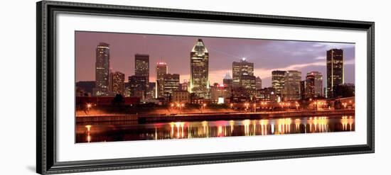 Montreal Skyline at Dusk, Quebec, Canada-Vlad Ghiea-Framed Art Print