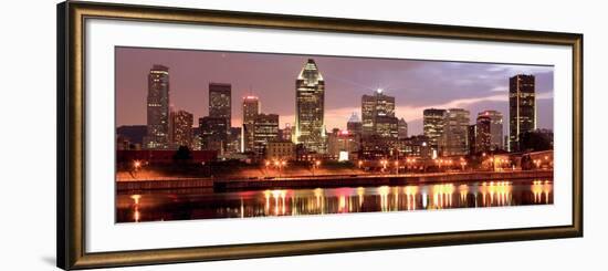 Montreal Skyline at Dusk, Quebec, Canada-Vlad Ghiea-Framed Art Print