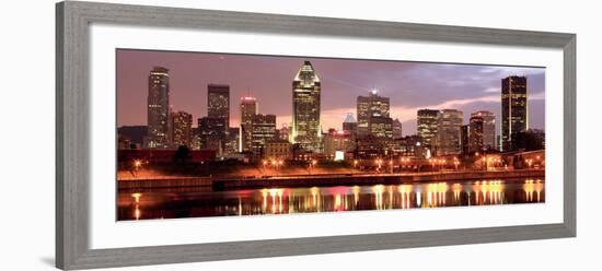 Montreal Skyline at Dusk, Quebec, Canada-Vlad Ghiea-Framed Art Print