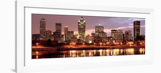 Montreal Skyline at Dusk, Quebec, Canada-Vlad Ghiea-Framed Art Print