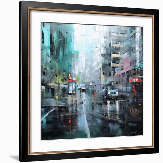 Montreal Turquoise Rain-Mark Lague-Framed Art Print