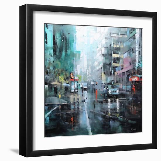 Montreal Turquoise Rain-Mark Lague-Framed Art Print