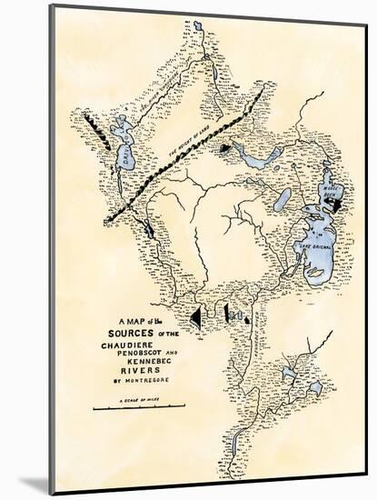 Montresor's Map of Inland Maine, Used for Arnold's March to Quebec, 1775-null-Mounted Giclee Print