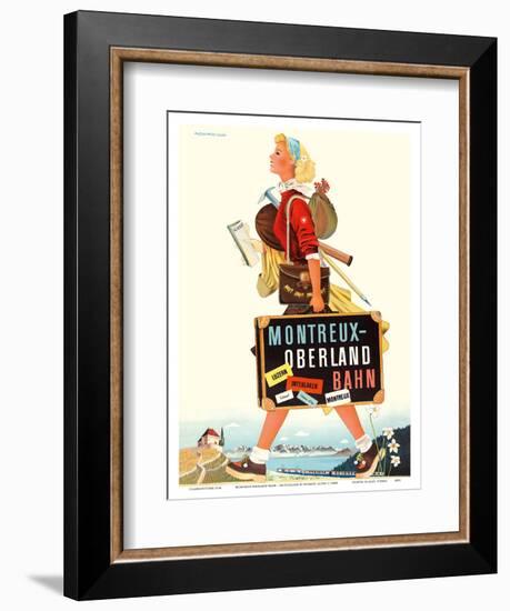 Montreux-Oberland Bahn - Switzerland - Bernese Oberland Railway-Herbert Leupin-Framed Art Print