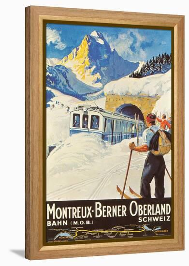 Montreux Ski Poster-null-Framed Stretched Canvas