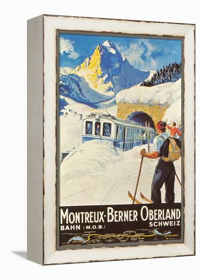 Montreux Ski Poster-null-Framed Stretched Canvas