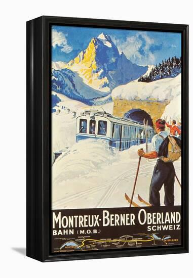 Montreux Ski Poster-null-Framed Stretched Canvas