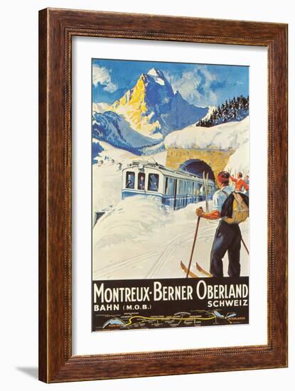 Montreux Ski Poster-null-Framed Premium Giclee Print