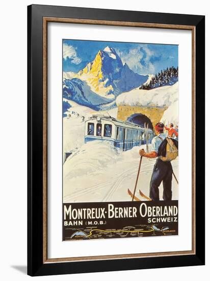 Montreux Ski Poster-null-Framed Premium Giclee Print