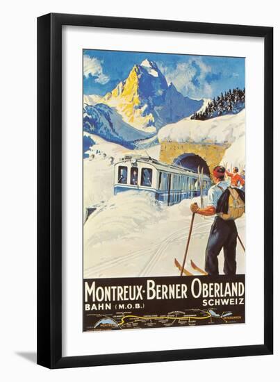 Montreux Ski Poster-null-Framed Premium Giclee Print