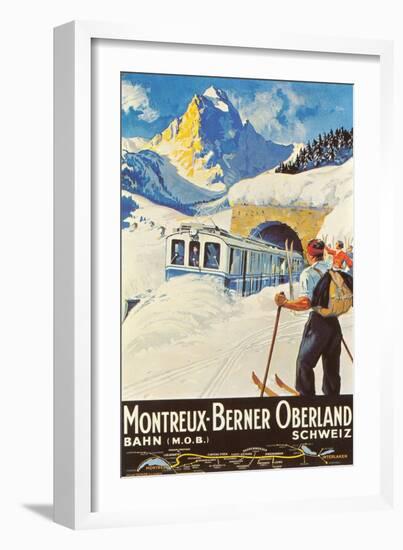 Montreux Ski Poster-null-Framed Premium Giclee Print