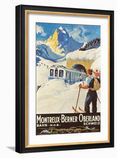 Montreux Ski Poster-null-Framed Premium Giclee Print